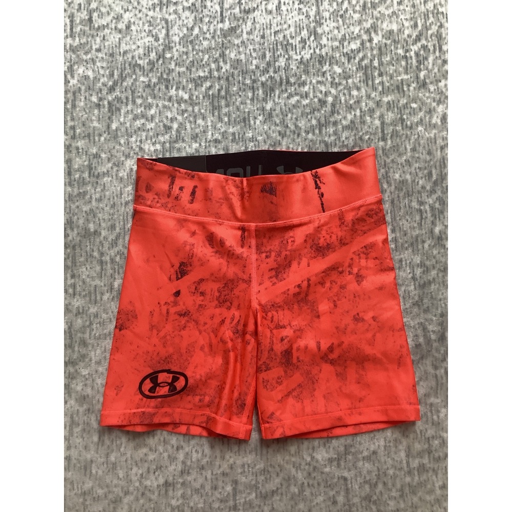 Under Armour Alter Ego Middy Compression Shorts Orange Black 1382300 Womens SM‎